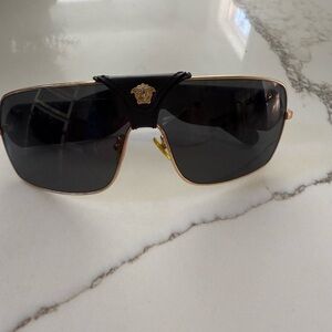 Versace Sunglasses with Black Lenses and Gold Frame